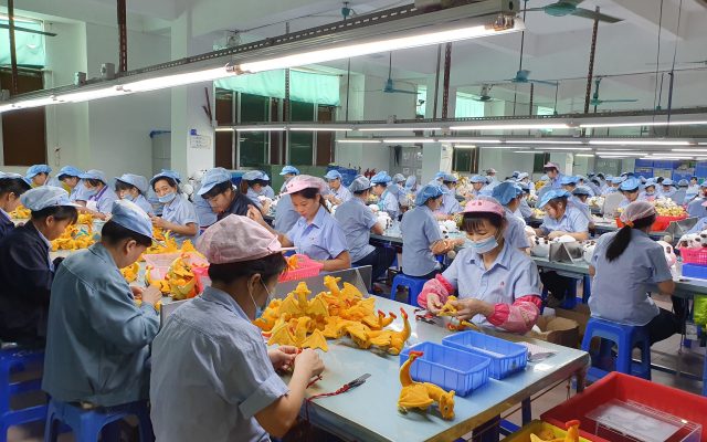 Visiting garment factory in Guangzhou, China